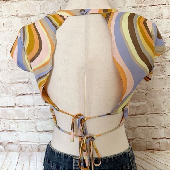 Urban Outfitters retro satin cropped blouse - Picture 7 of 7